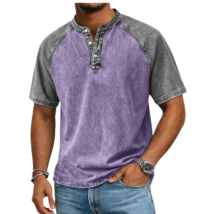 Edgehill - Henley-T-Shirt mit Vintage-Waschung