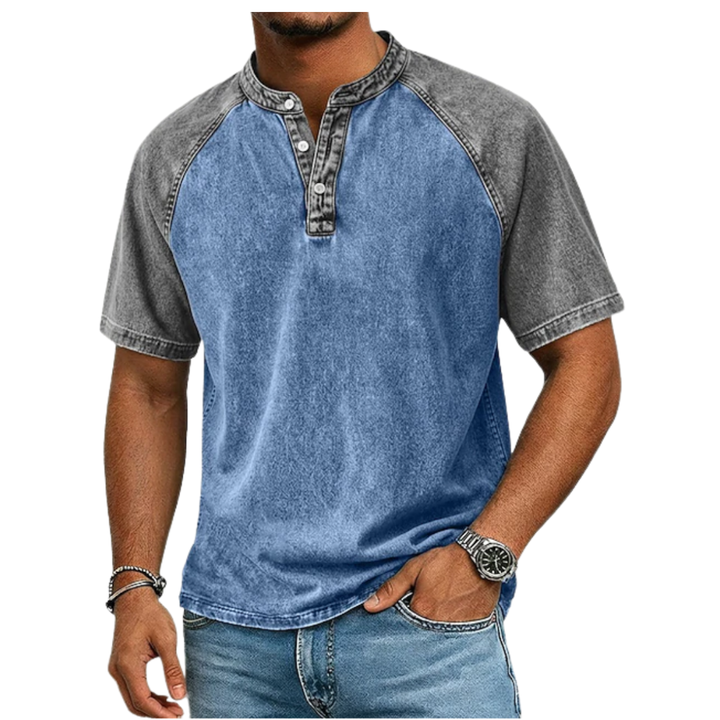 Edgehill - Henley-T-Shirt mit Vintage-Waschung