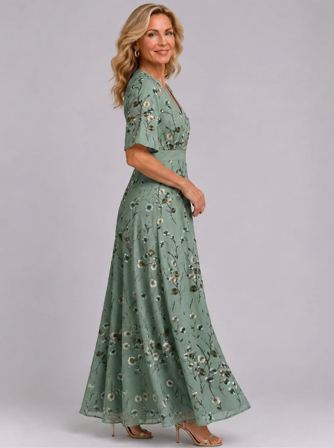 Adaline - Geblümtes Soft-Touch-Midikleid