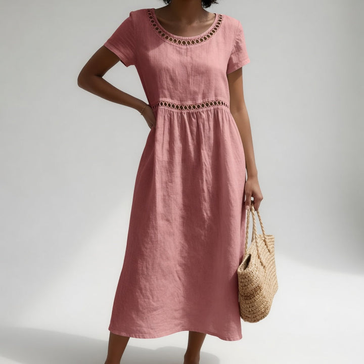 Anissa - Besticktes Softtouch-Midikleid
