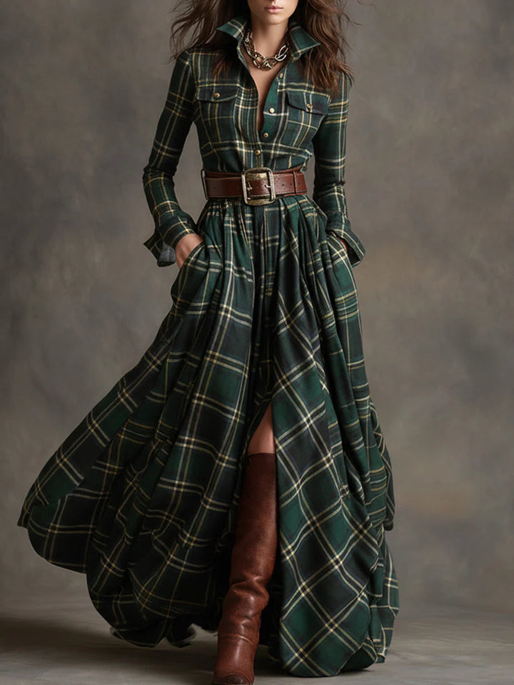 Caralisse - Premium Karo-Maxikleid