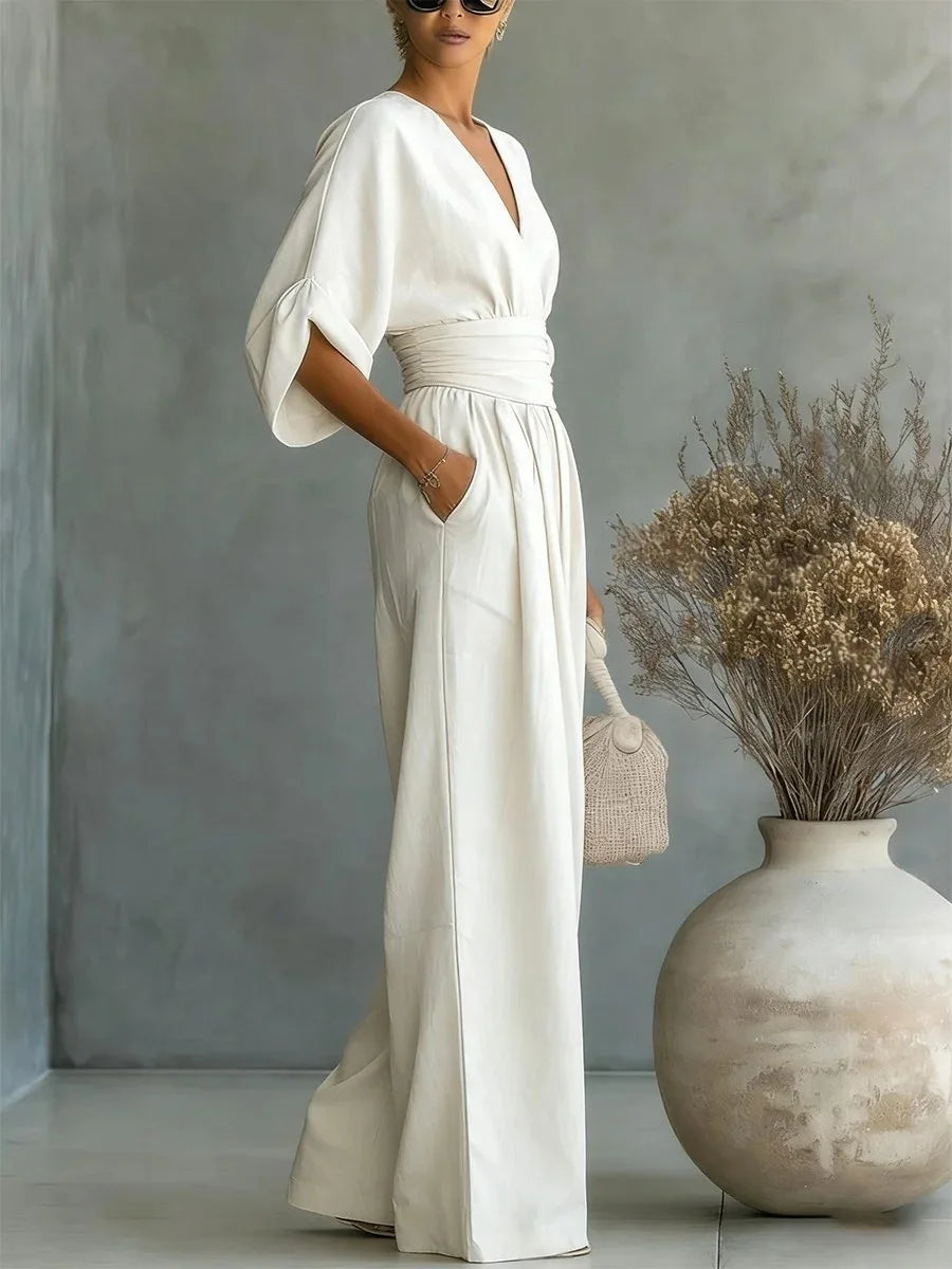 Solavie - fliessender weitbeiniger Jumpsuit