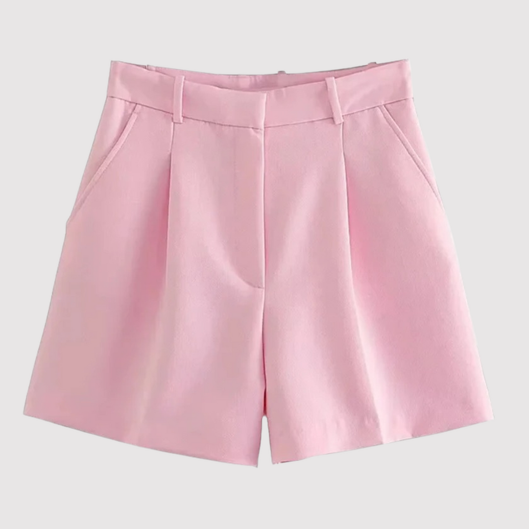 Mirelle - massgeschneiderte hochtaillierte Bundfalten-Shorts