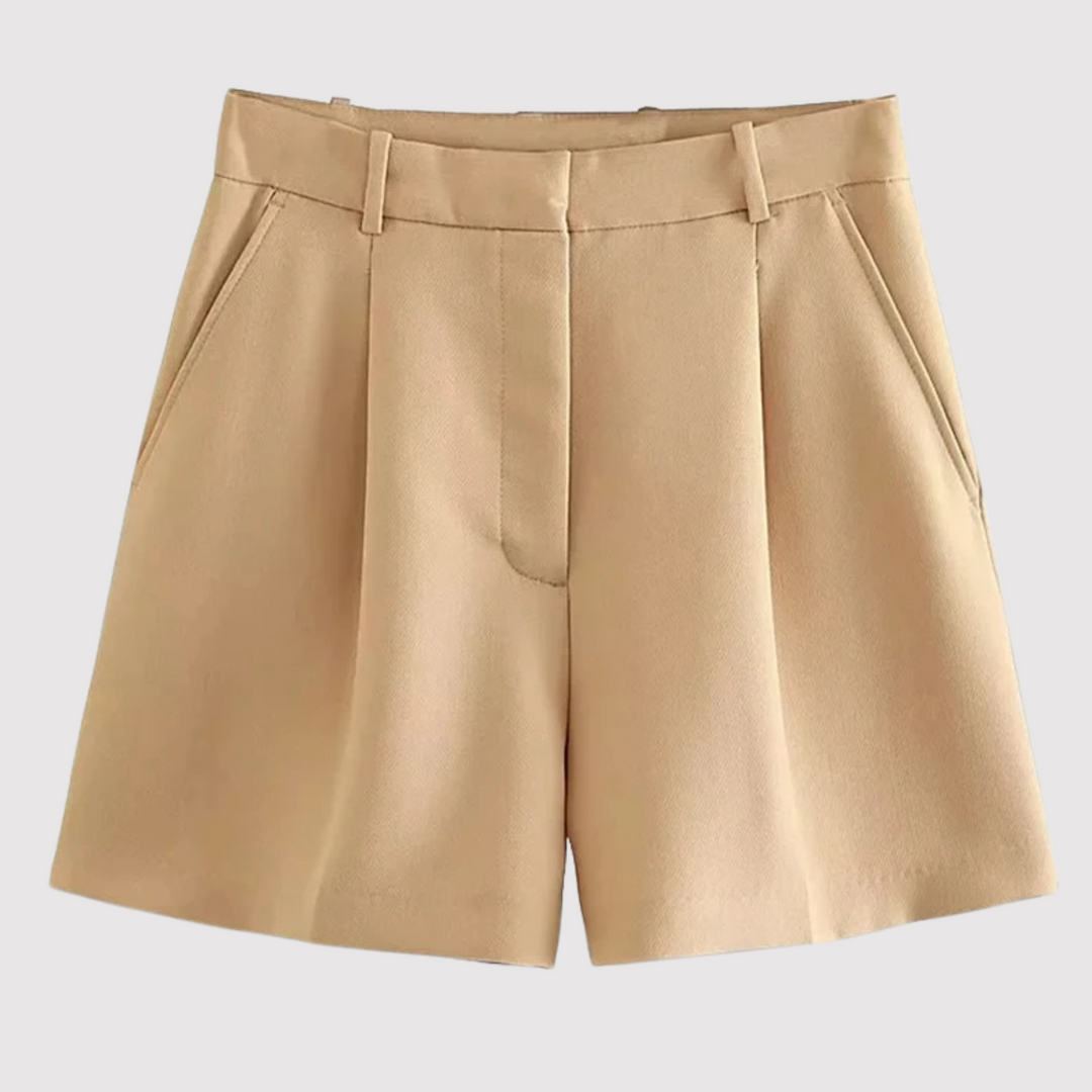 Mirelle - massgeschneiderte hochtaillierte Bundfalten-Shorts