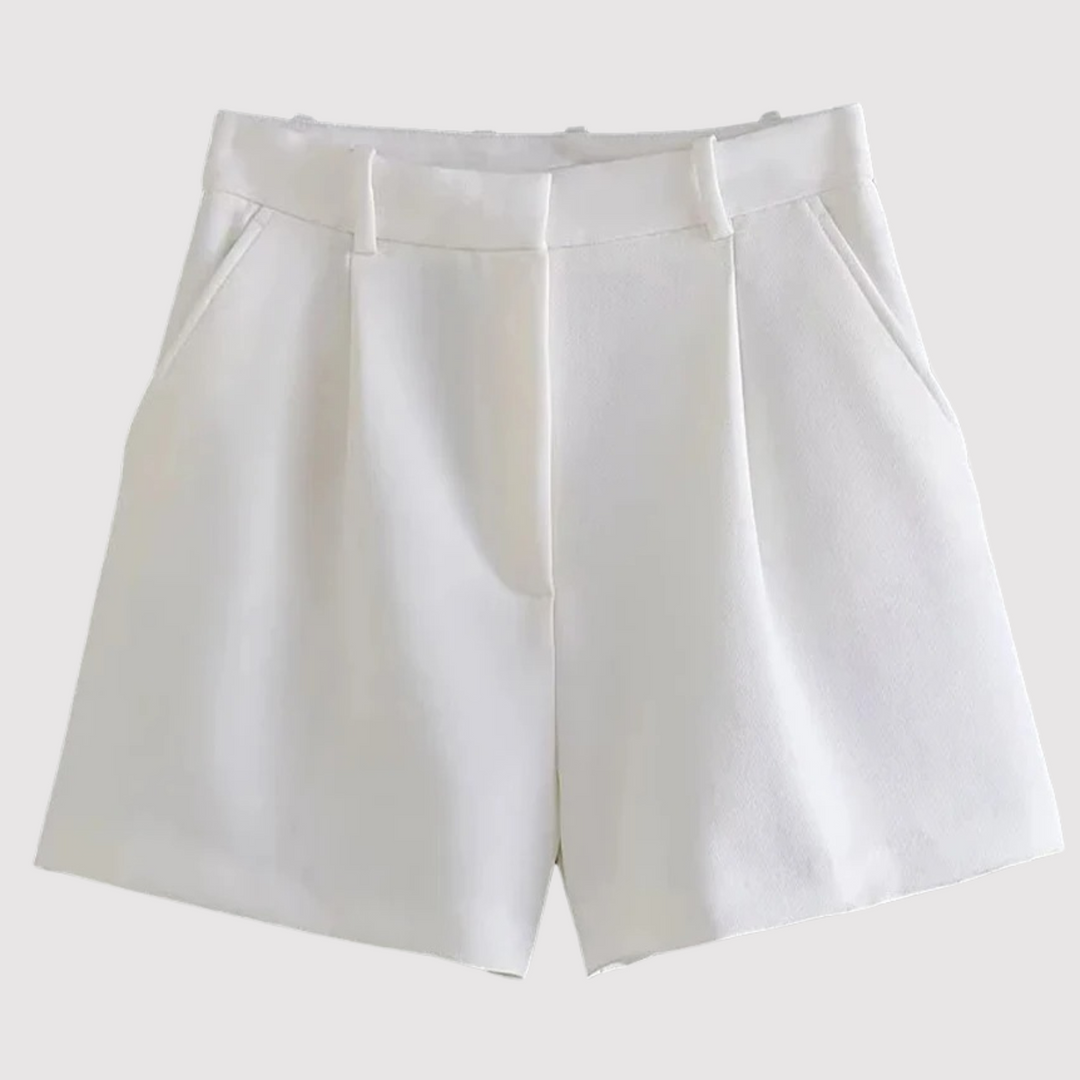 Mirelle - massgeschneiderte hochtaillierte Bundfalten-Shorts