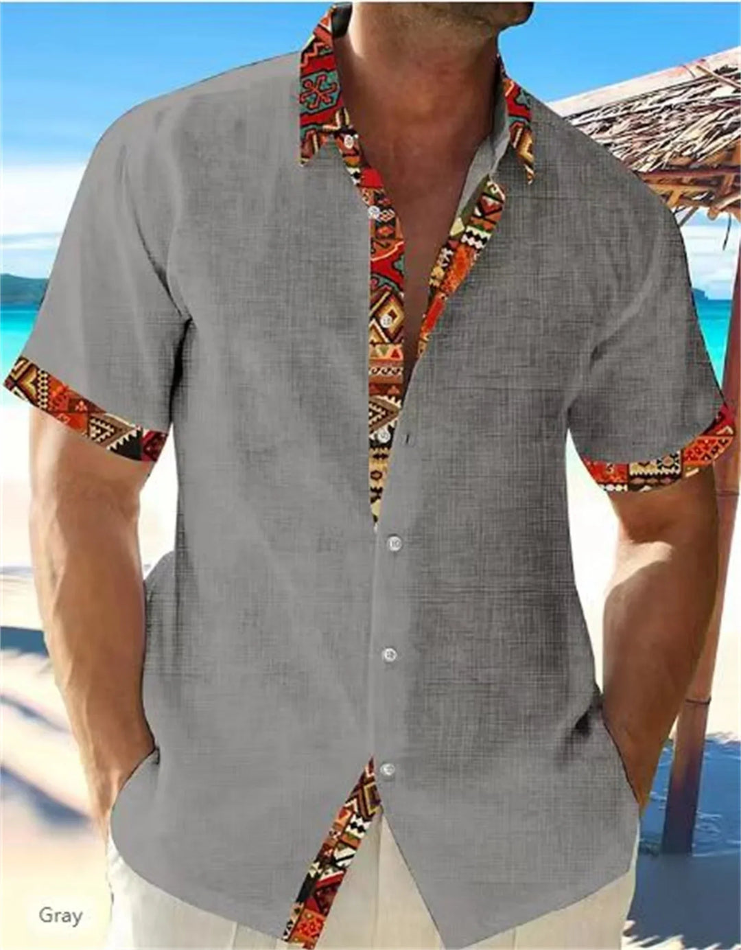 Eastcott - Freizeit-Sommerhemd mit Ethno-Print