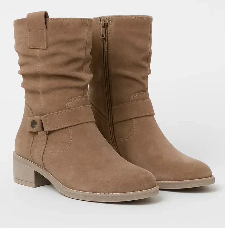 Calluna - Wadenhohe Blockabsatz-Stiefel mit Softtouch-Finish
