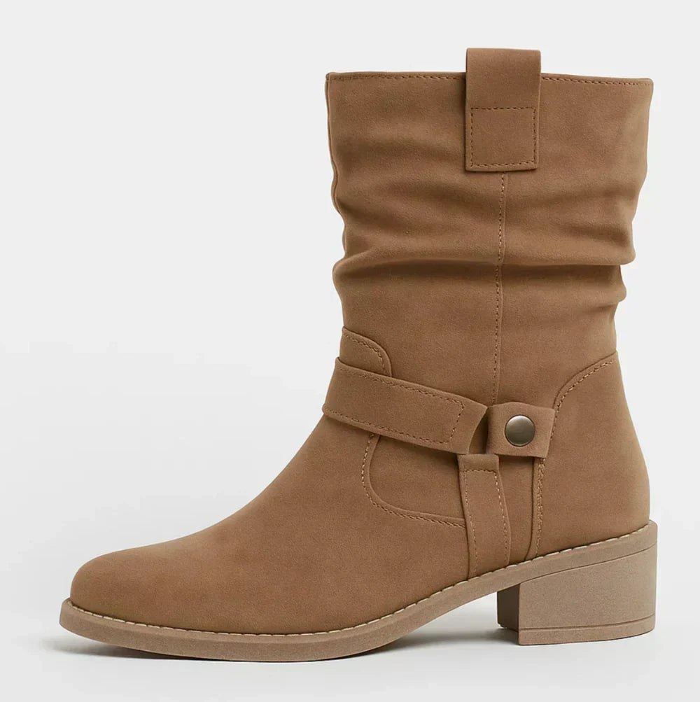 Calluna - Wadenhohe Blockabsatz-Stiefel mit Softtouch-Finish