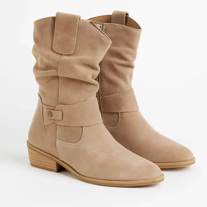 Calluna - Wadenhohe Blockabsatz-Stiefel mit Softtouch-Finish