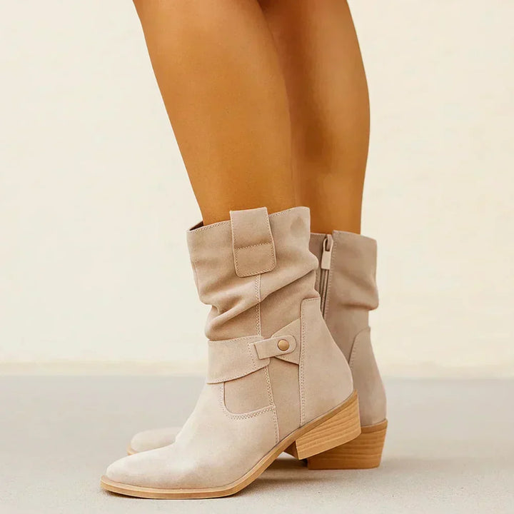 Calluna - Wadenhohe Blockabsatz-Stiefel mit Softtouch-Finish