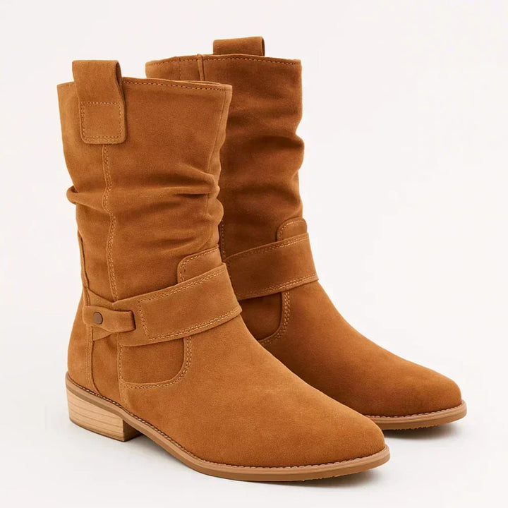 Calluna - Wadenhohe Blockabsatz-Stiefel mit Softtouch-Finish