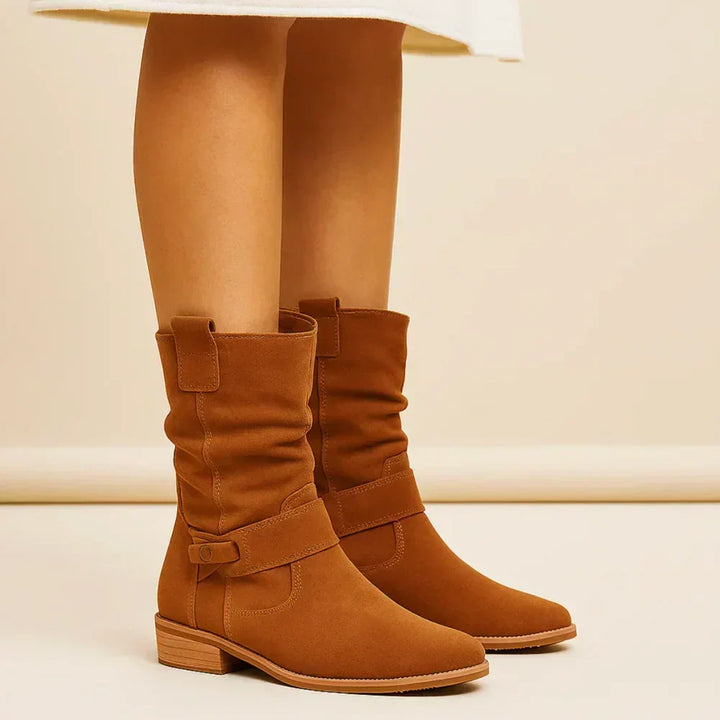 Calluna - Wadenhohe Blockabsatz-Stiefel mit Softtouch-Finish