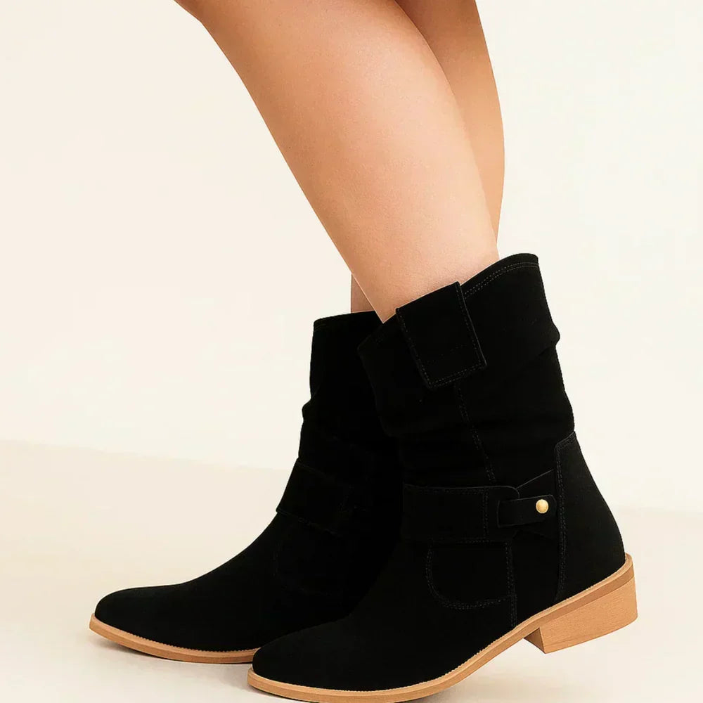 Calluna - Wadenhohe Blockabsatz-Stiefel mit Softtouch-Finish