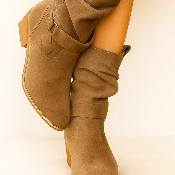 Calluna - Wadenhohe Blockabsatz-Stiefel mit Softtouch-Finish