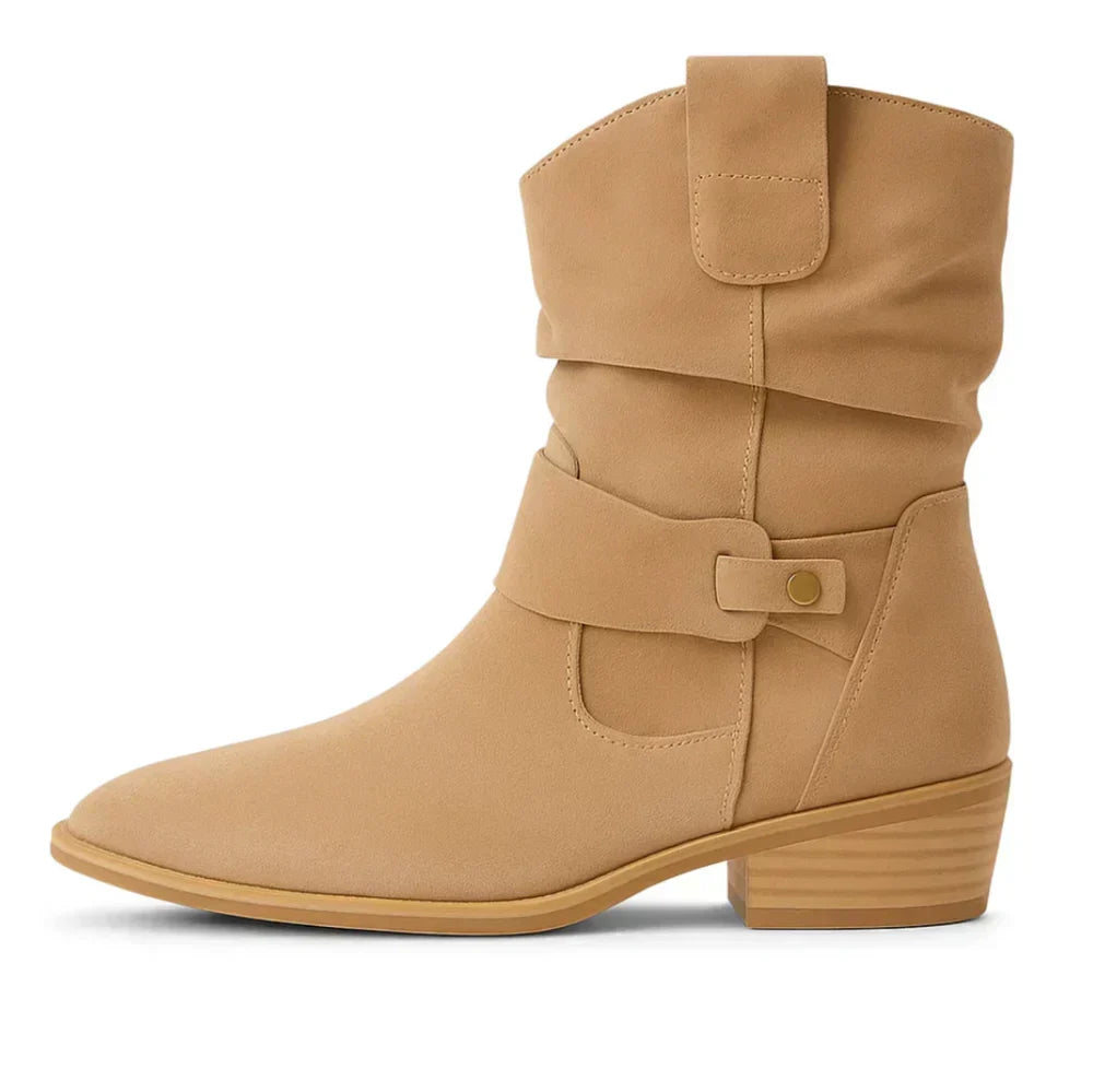 Calluna - Wadenhohe Blockabsatz-Stiefel mit Softtouch-Finish