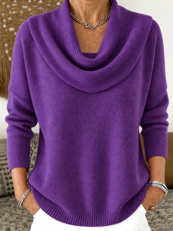 Esti - Pullover mit Wasserfallkragen und weicher Haptik
