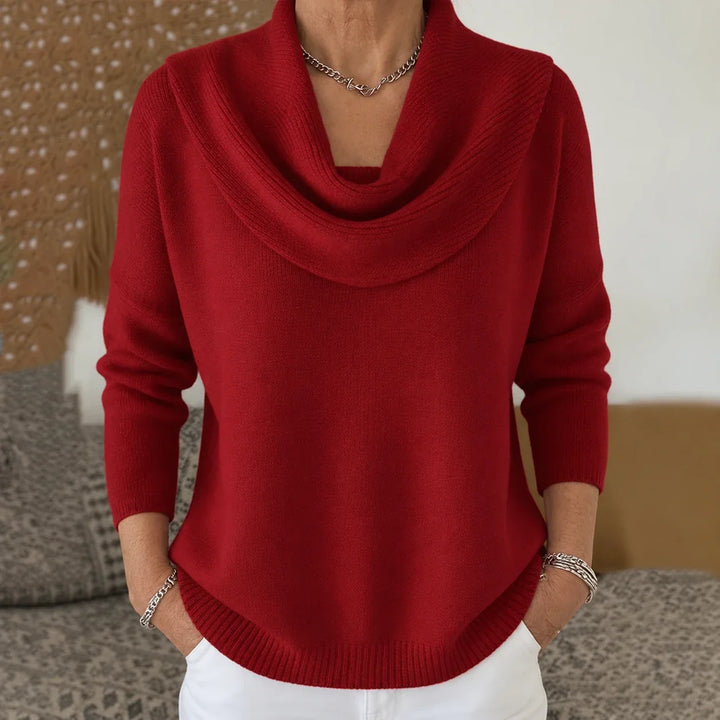 Esti - Pullover mit Wasserfallkragen und weicher Haptik
