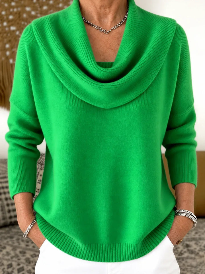 Esti - Pullover mit Wasserfallkragen und weicher Haptik