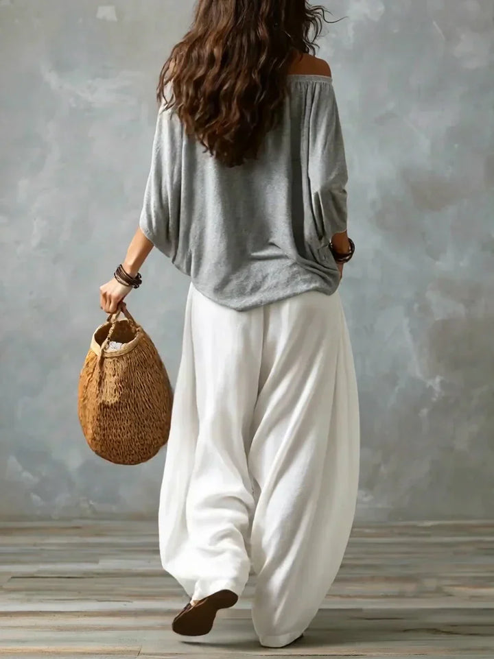 Ottavia - Zweiteiler mit schulterfreiem Boho-Top und Haremhose