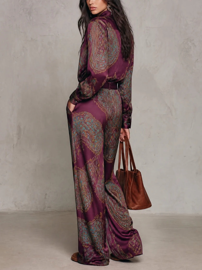 Lorelei - Seidiges Paisley-Zweiteiler-Set