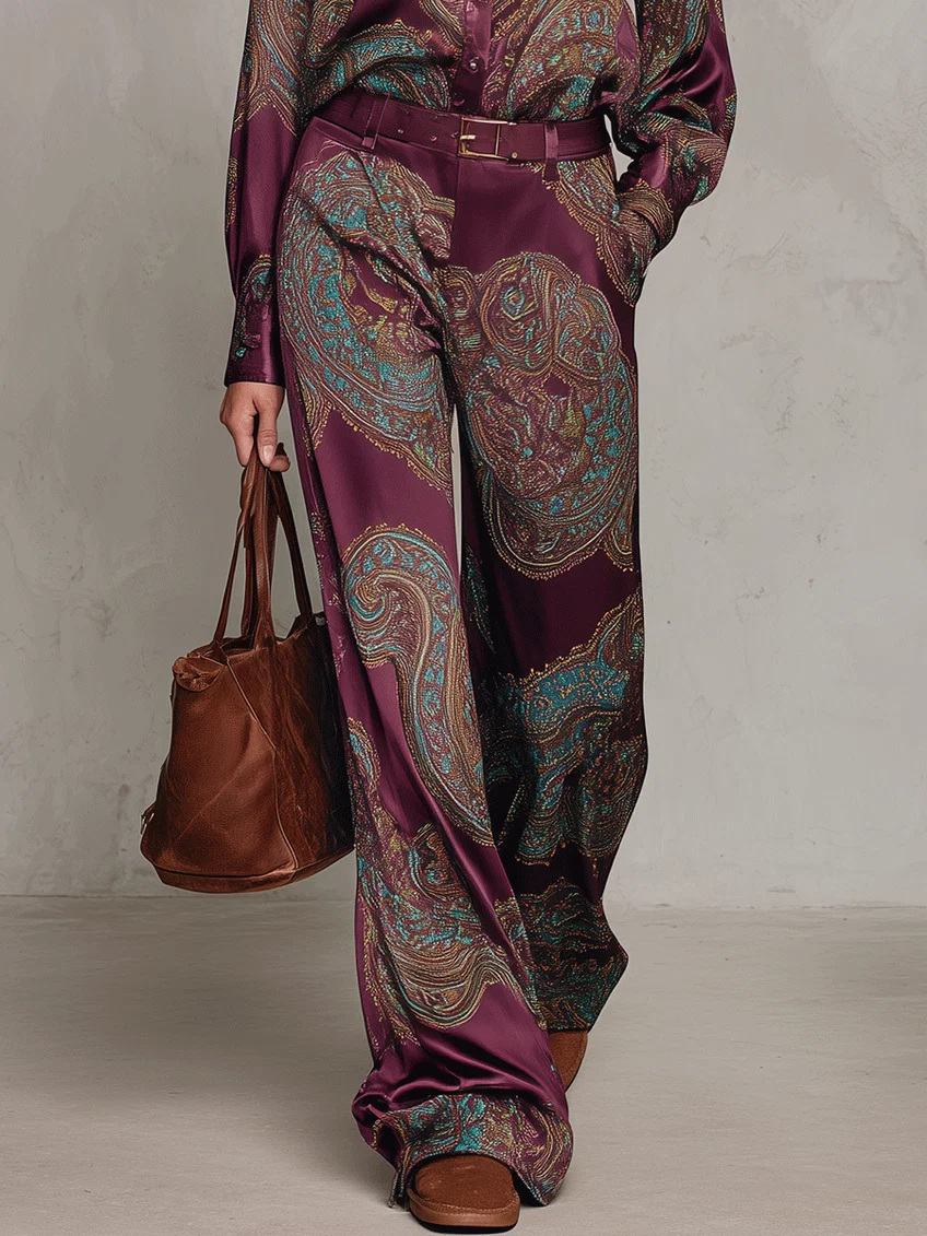 Lorelei - Seidiges Paisley-Zweiteiler-Set