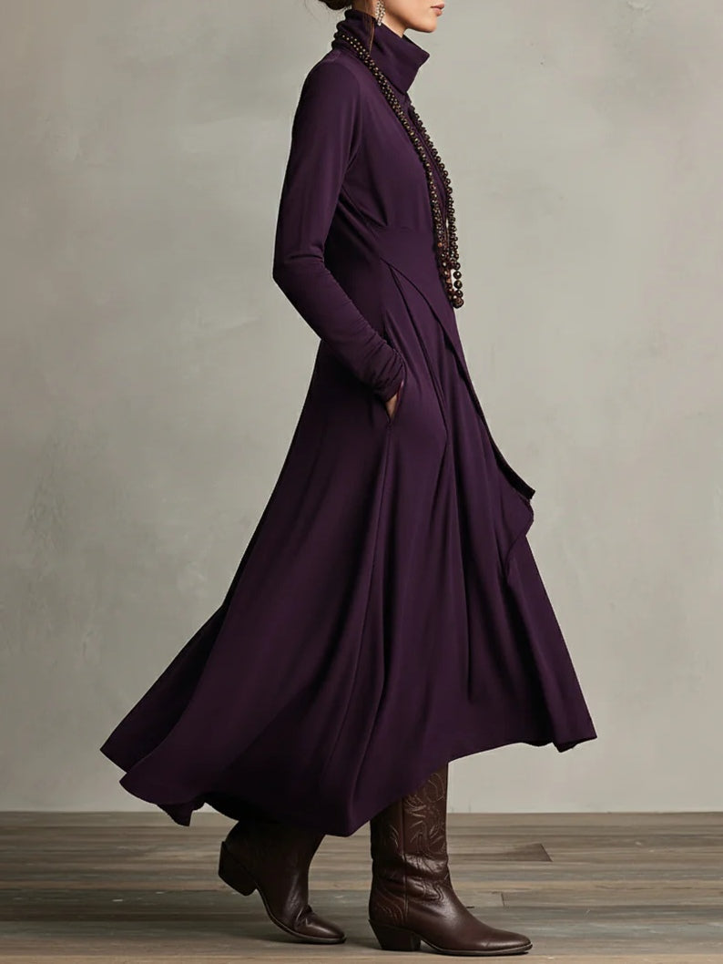Celenora - Maxikleid mit hohem Kragen und weicher Haptik