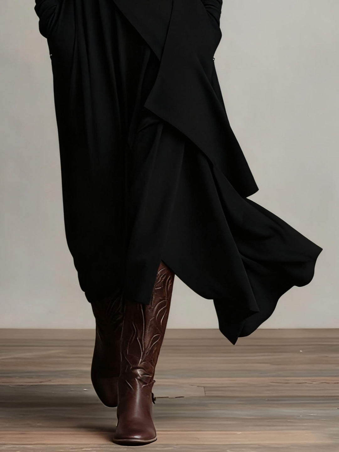 Celenora - Maxikleid mit hohem Kragen und weicher Haptik