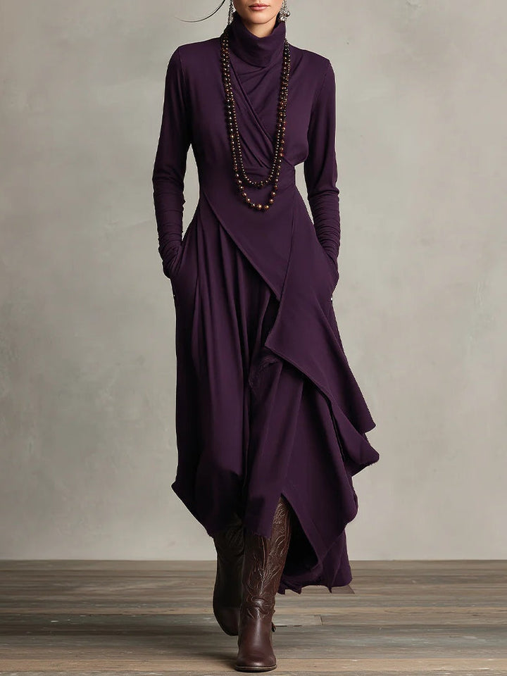 Celenora - Maxikleid mit hohem Kragen und weicher Haptik