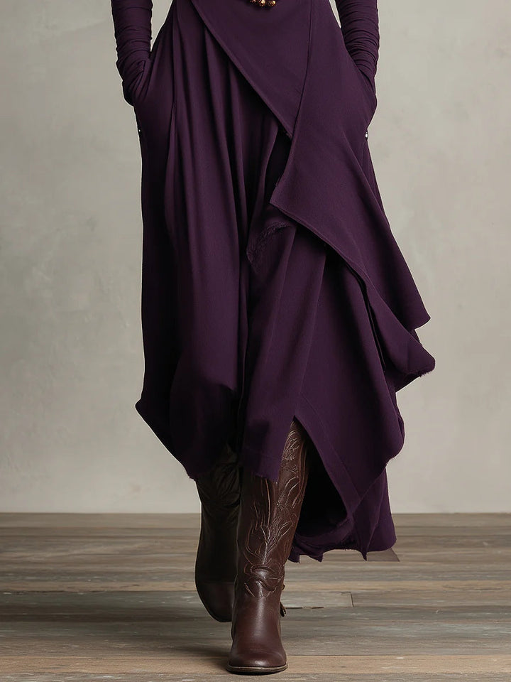 Celenora - Maxikleid mit hohem Kragen und weicher Haptik