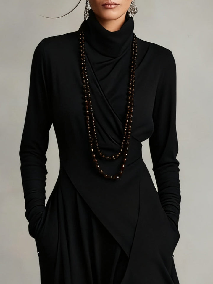 Celenora - Maxikleid mit hohem Kragen und weicher Haptik