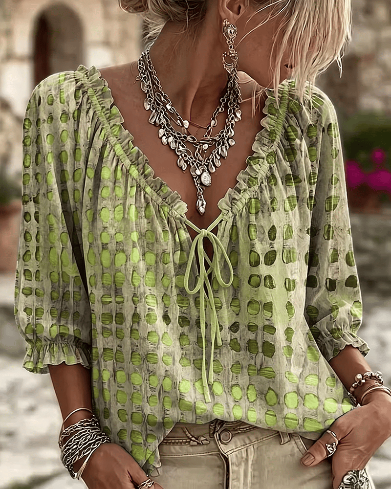 Bevelyn - Bluse mit weichem Griff und Polka Dots