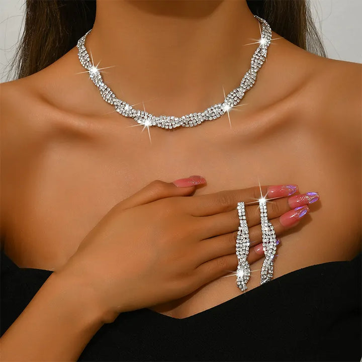 Alessara - Kristall-Twist Schmuck-Set