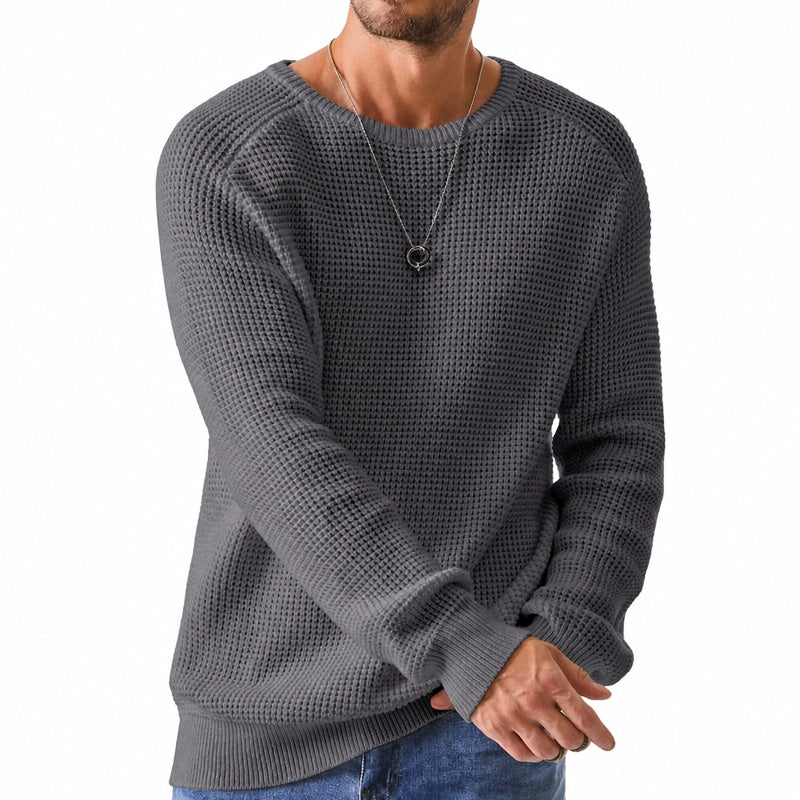 Isric - Strukturierter Rundhals-Strickpullover