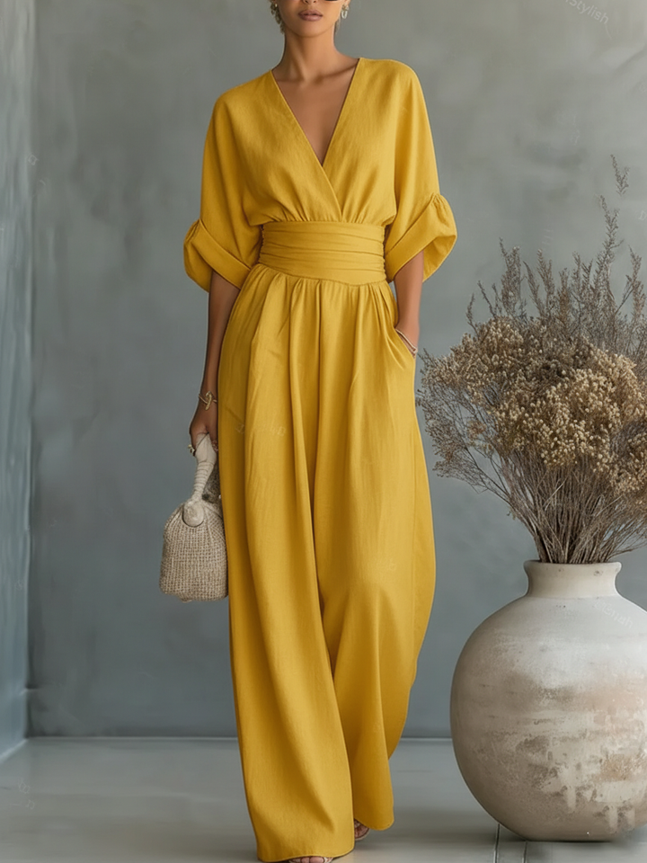 Solavie - fliessender weitbeiniger Jumpsuit