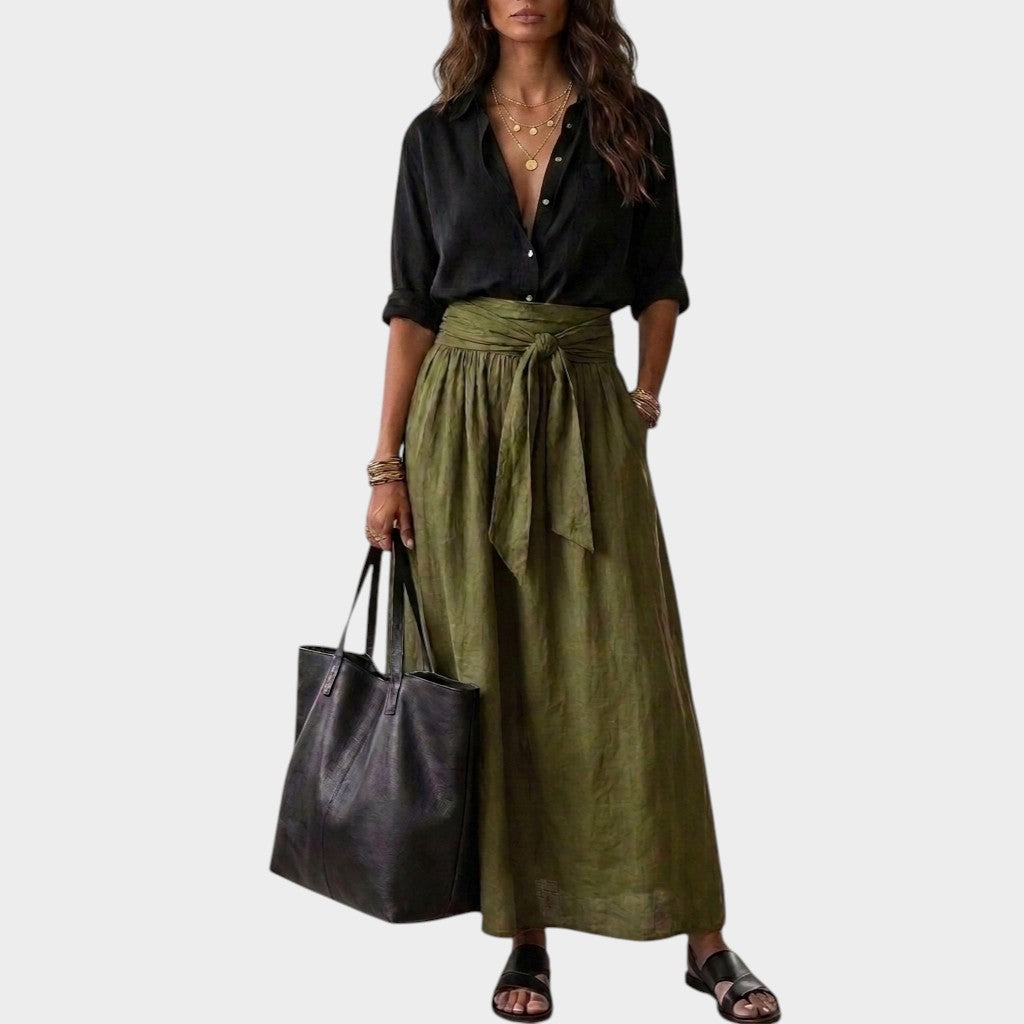 Salome - Zweiteiler aus Relaxed-Fit-Bluse und Midirock