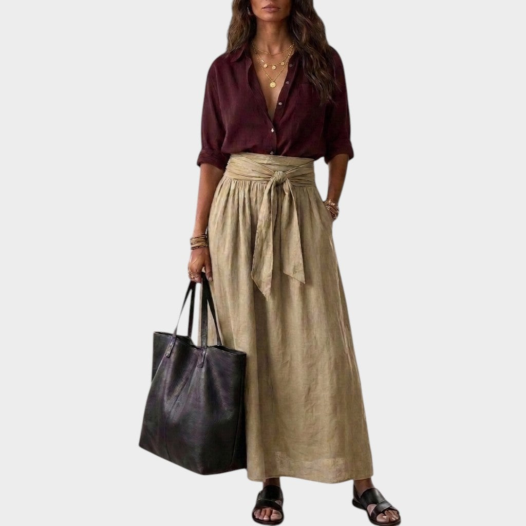 Salome - Zweiteiler aus Relaxed-Fit-Bluse und Midirock