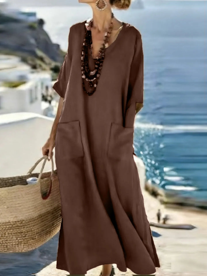 Serenelle - Maxikleid mit weichem Griff und V-Ausschnitt