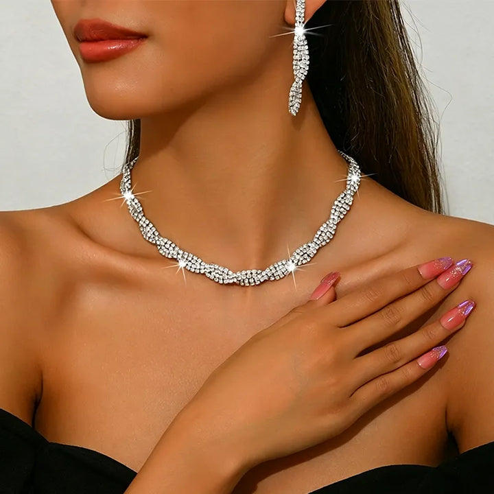 Alessara - Kristall-Twist Schmuck-Set