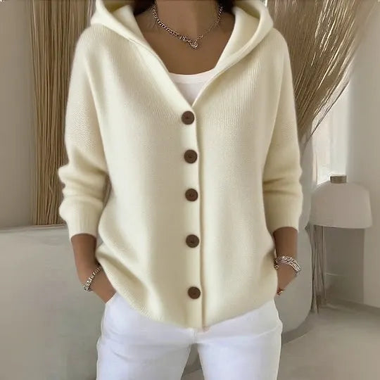 Carlotte - Gemütlicher Strick-Cardigan mit Kapuze