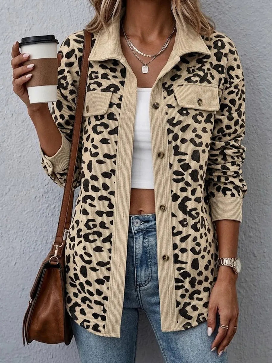 Miressia - Animal-Print-Cardigan mit Knopfleiste vorne