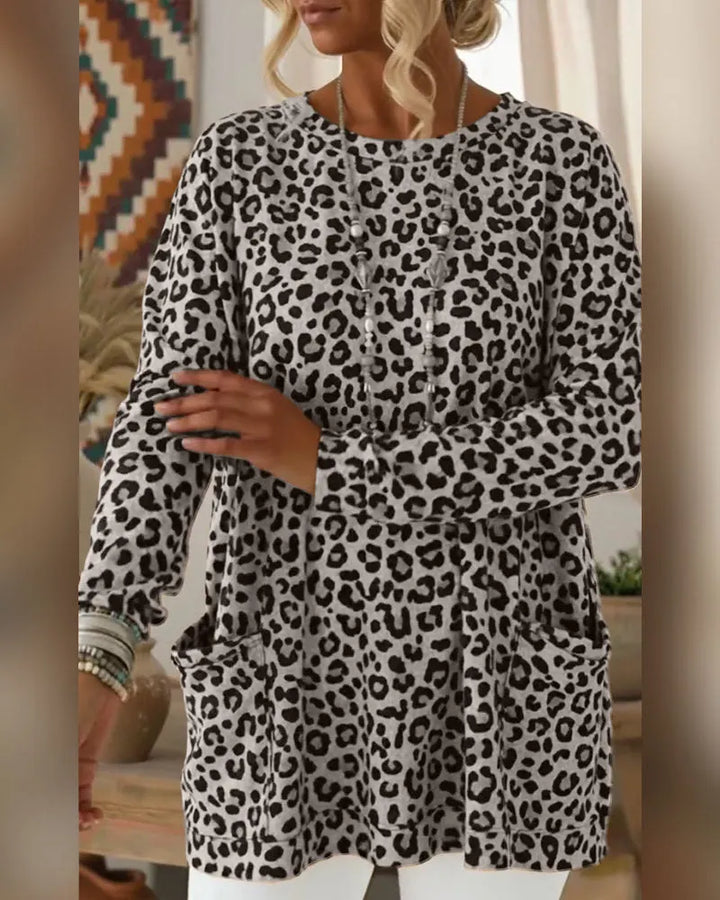 Primelia - Soft-Touch-Langarmtop mit Leopardprint
