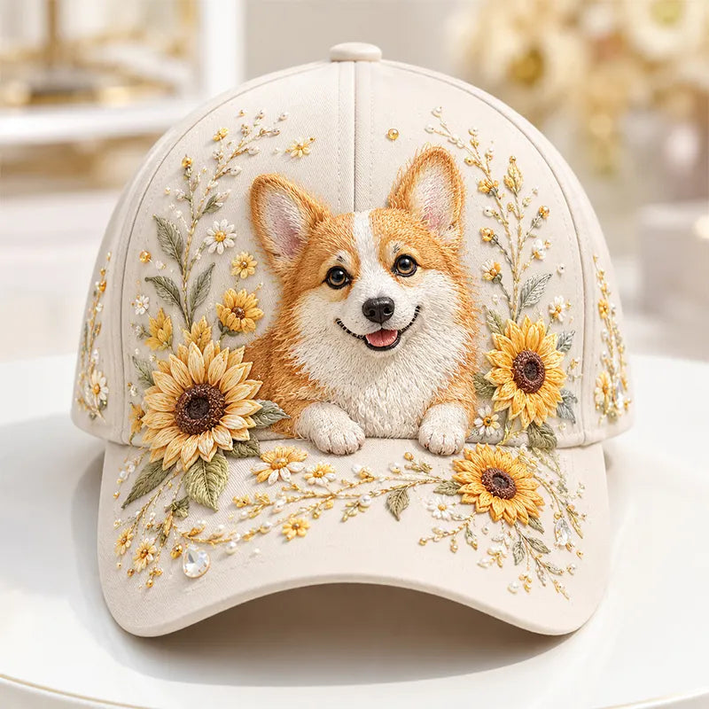 Arlena - Florales Pferde-Statement-Beanie