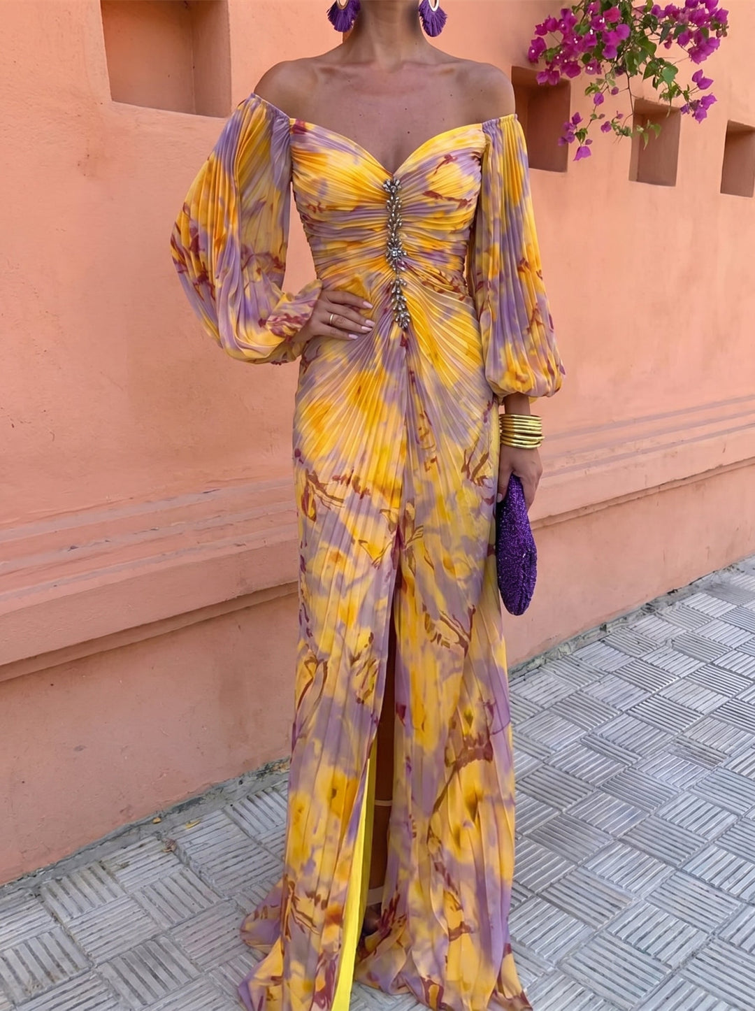 Arienne - Fliessendes Maxikleid mit Blumenmuster