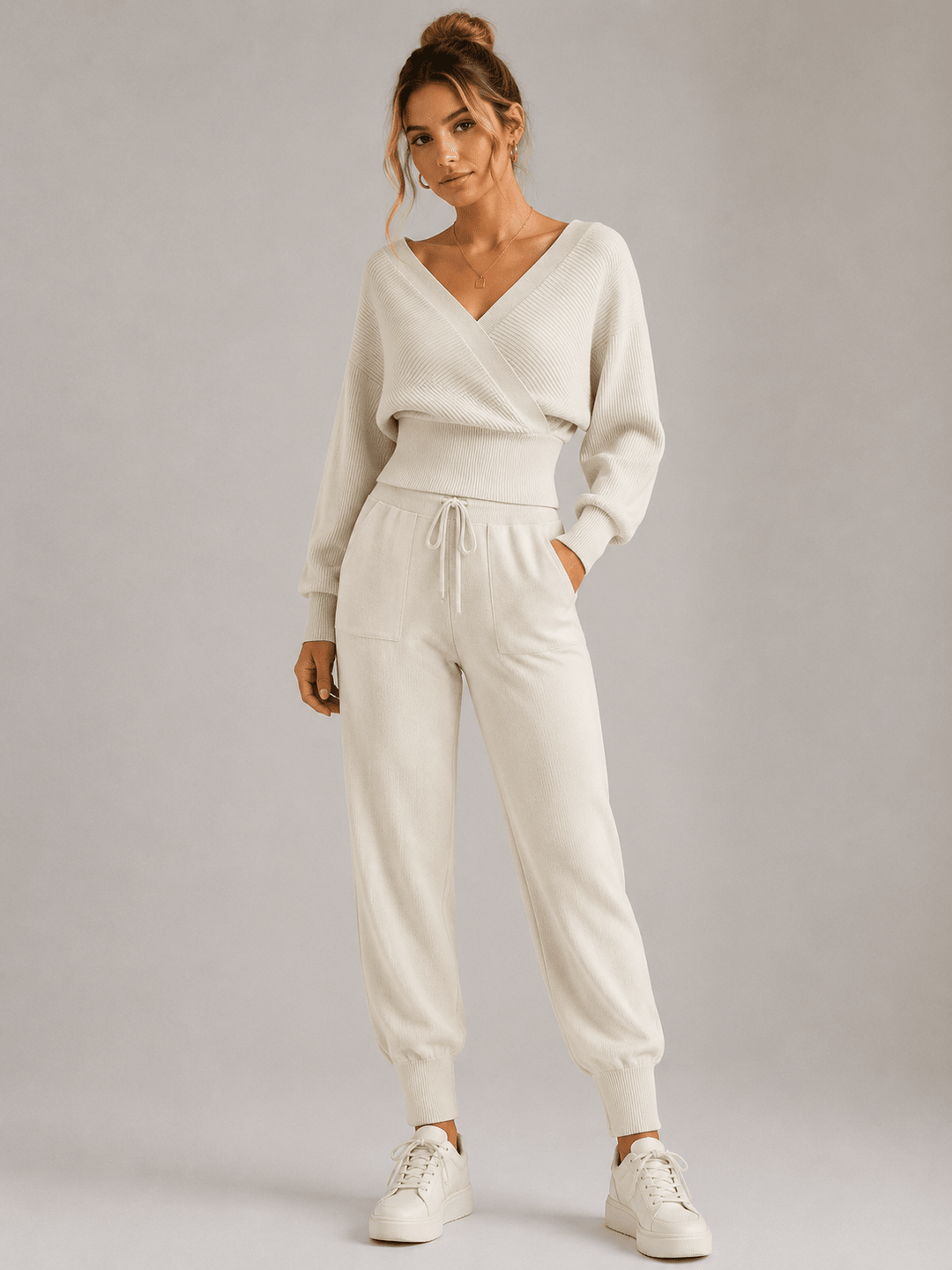 Adelyra - Gerippter Loungewear-Zweiteiler