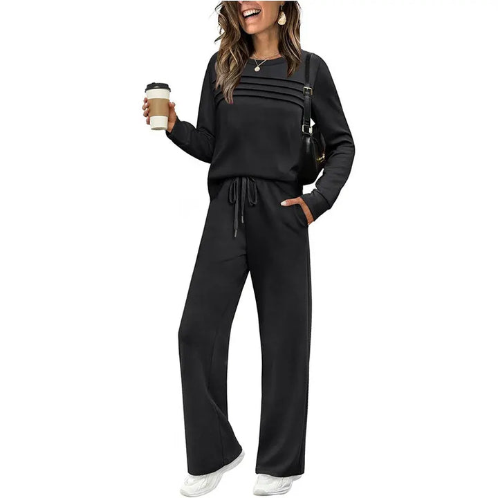 Elanoria - Lockeres Langarm-Zweiteiler-Set