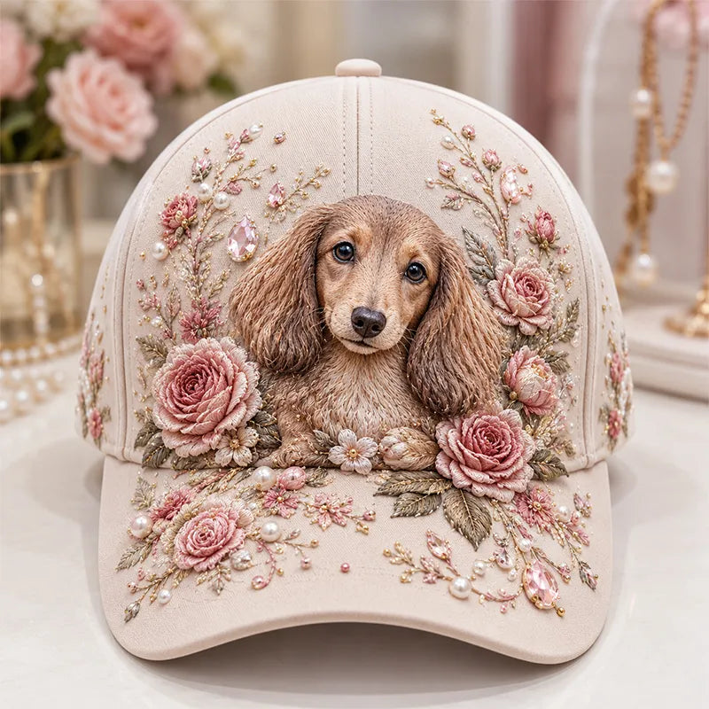 Arlena - Florales Pferde-Statement-Beanie