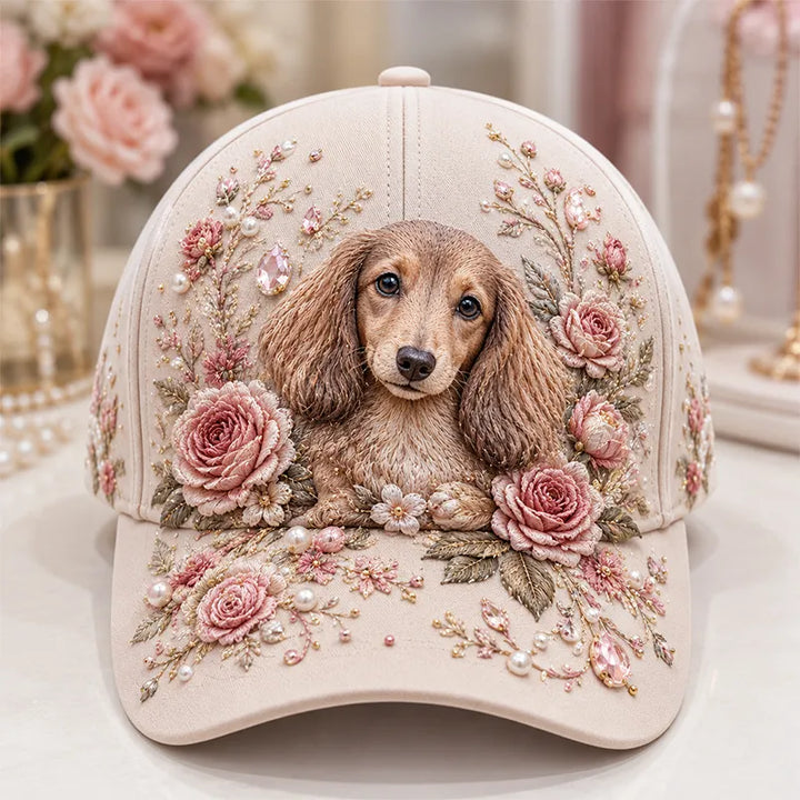 Arlena - Florales Pferde-Statement-Beanie