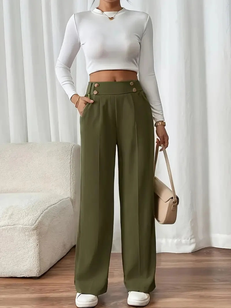 Ashlena - Soft-Touch-Hose mit weitem Bein und hohem Bund