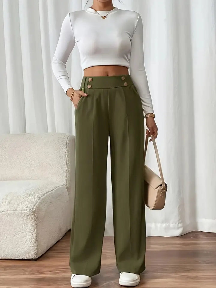 Ashlena - Soft-Touch-Hose mit weitem Bein und hohem Bund