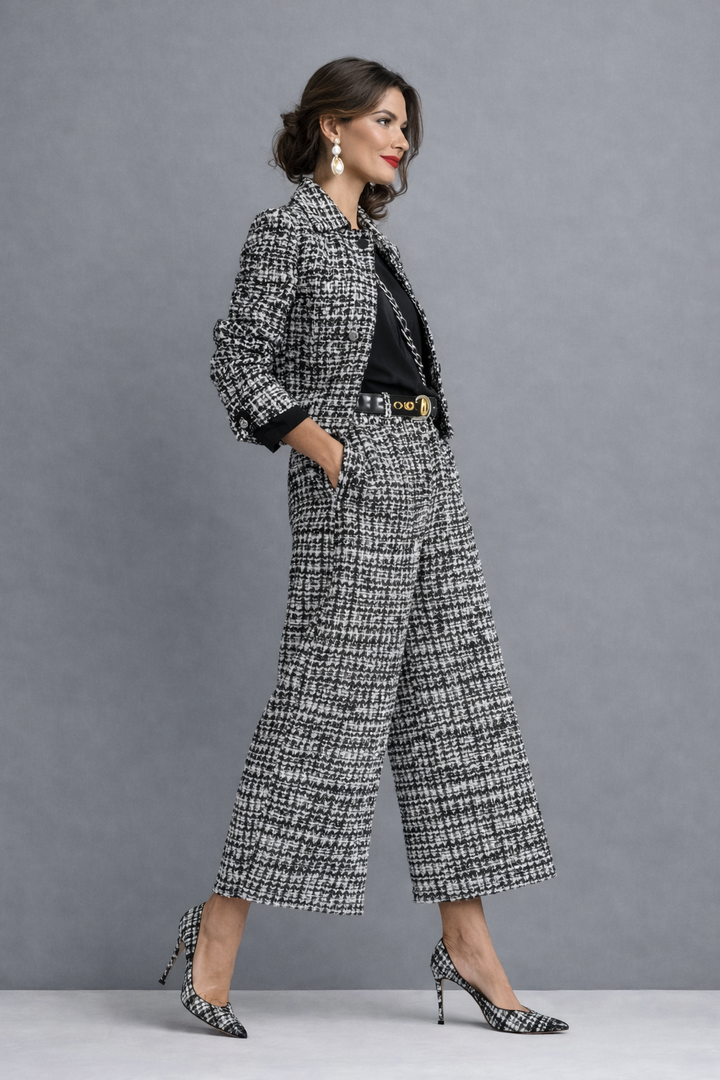 Rosavina - Elegantes Tweed-Hosenanzug-Set